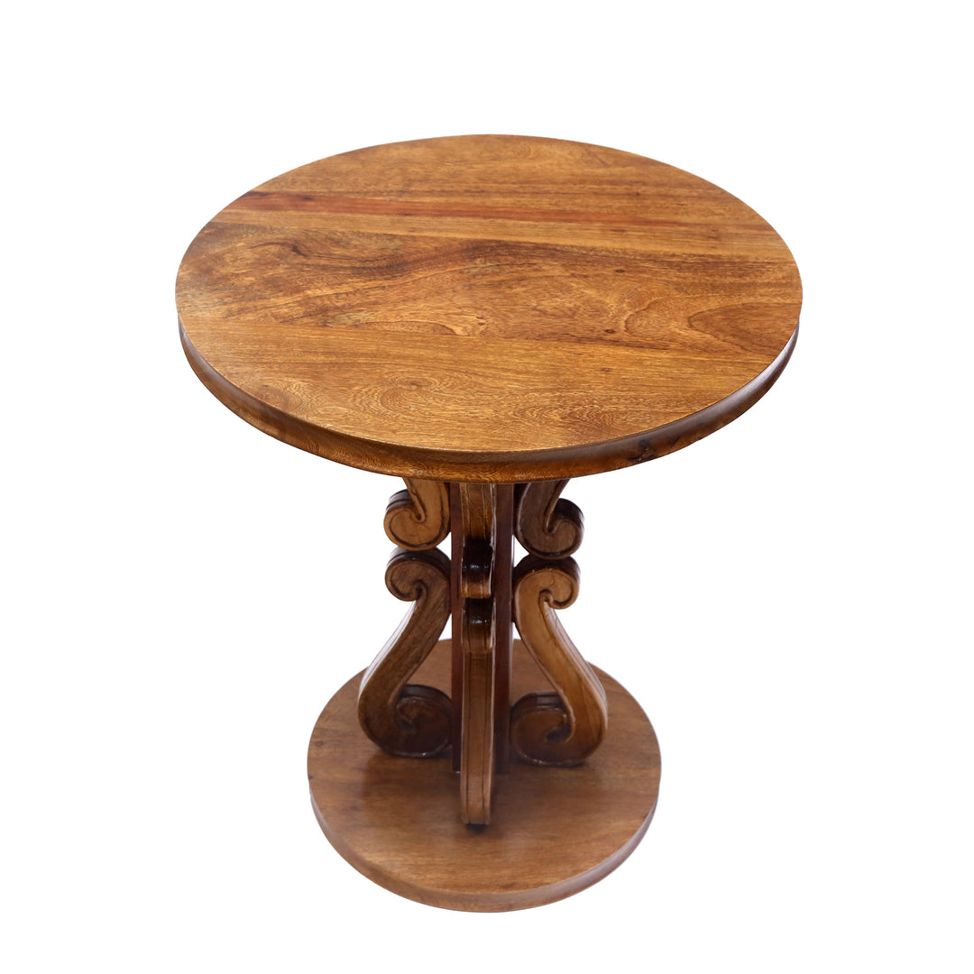 Wooden Curved Round End Table End Table
