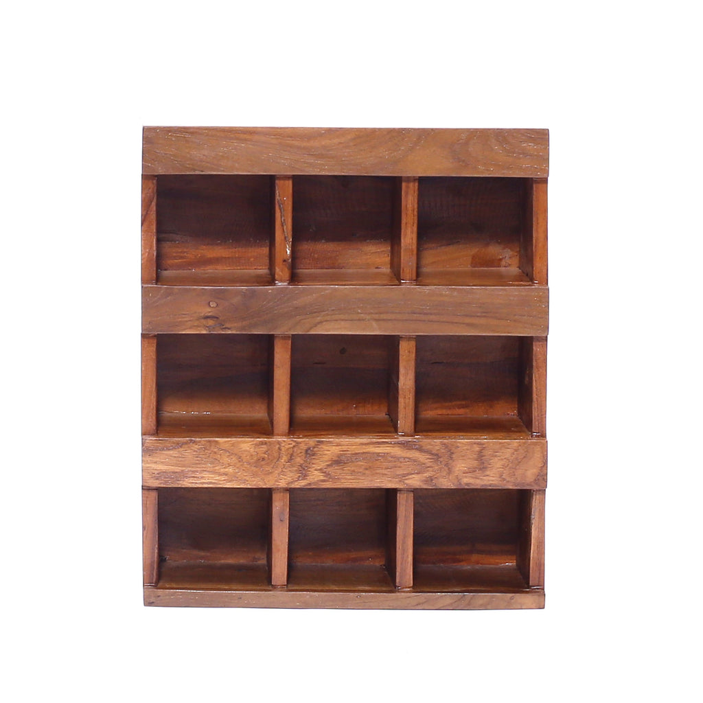 9-Slot Wooden Jar Wall Hanging Cabinet Wall Cabinet