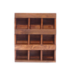 9-Slot Wooden Jar Wall Hanging Cabinet Wall Cabinet