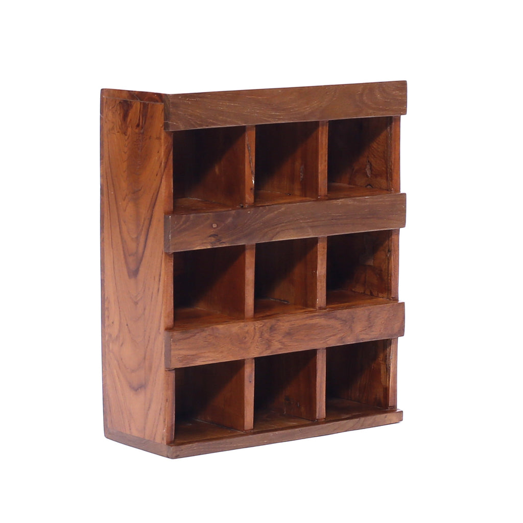 9-Slot Wooden Jar Wall Hanging Cabinet Wall Cabinet