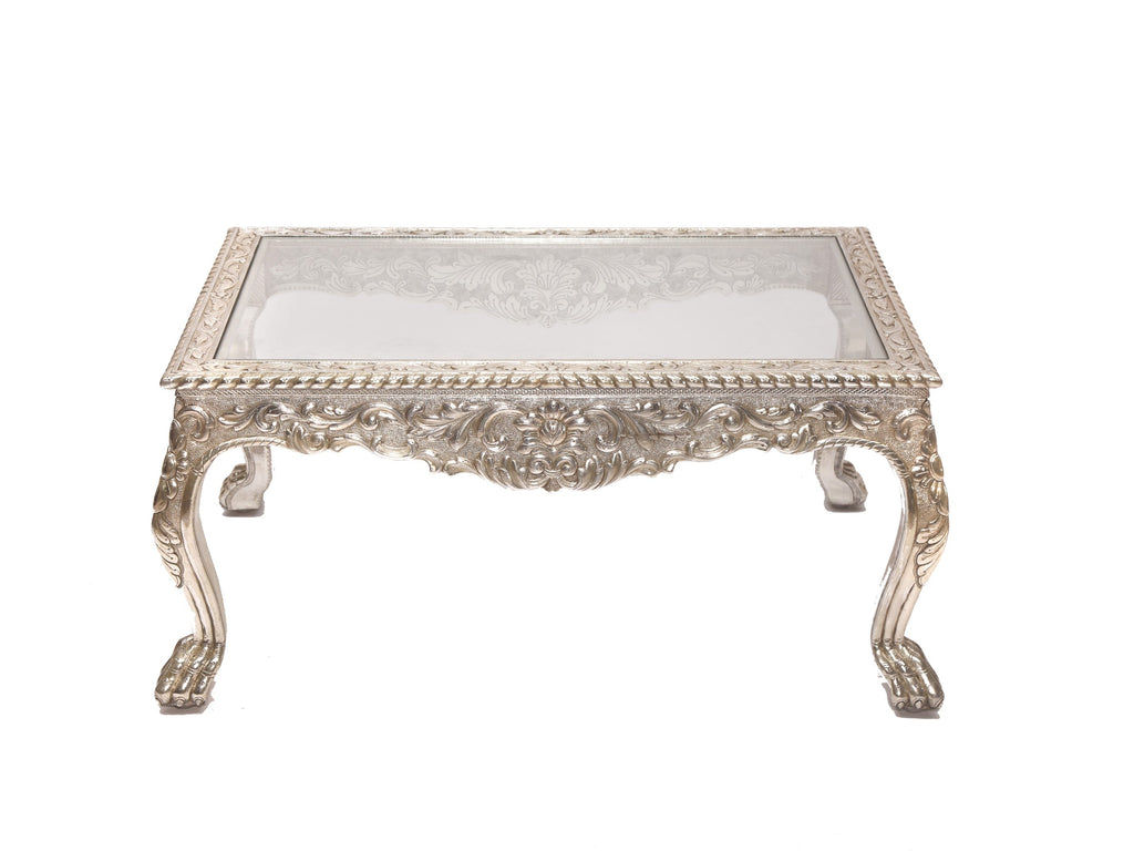 Giselle Glass Panel White Coffee Table — view 3