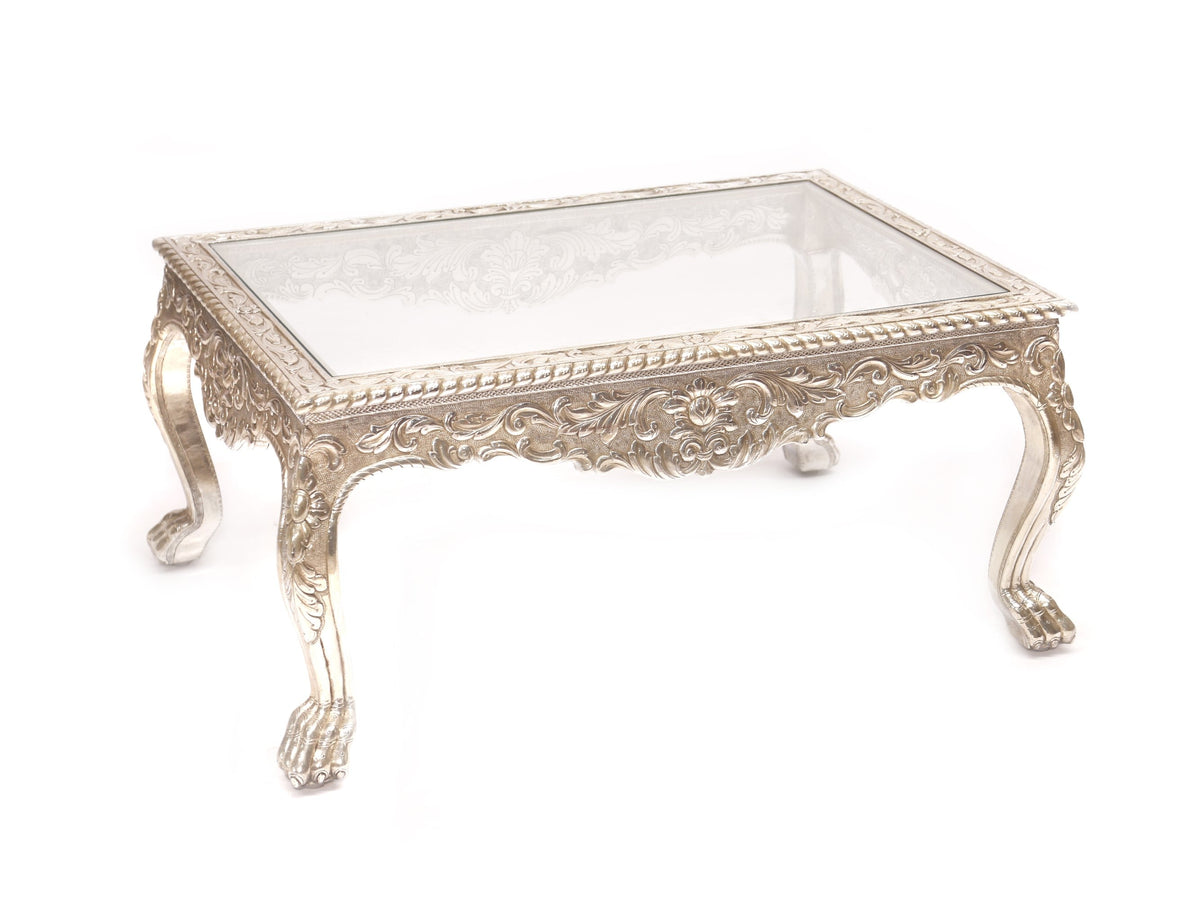 Giselle Glass Panel White Coffee Table — view 2