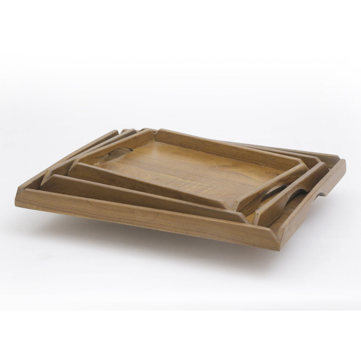 Olena Solid Wood Serving Tray — Set of 3 — view 4