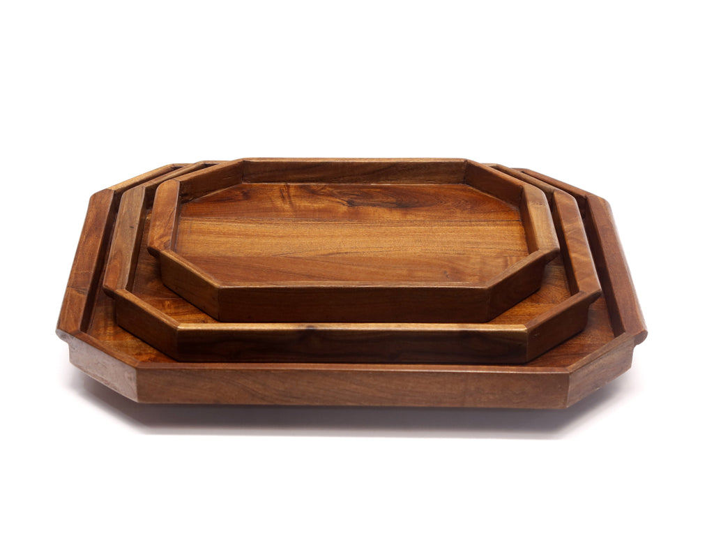 Leona Folding Corner Serving Tray — Set of 3 — view 5