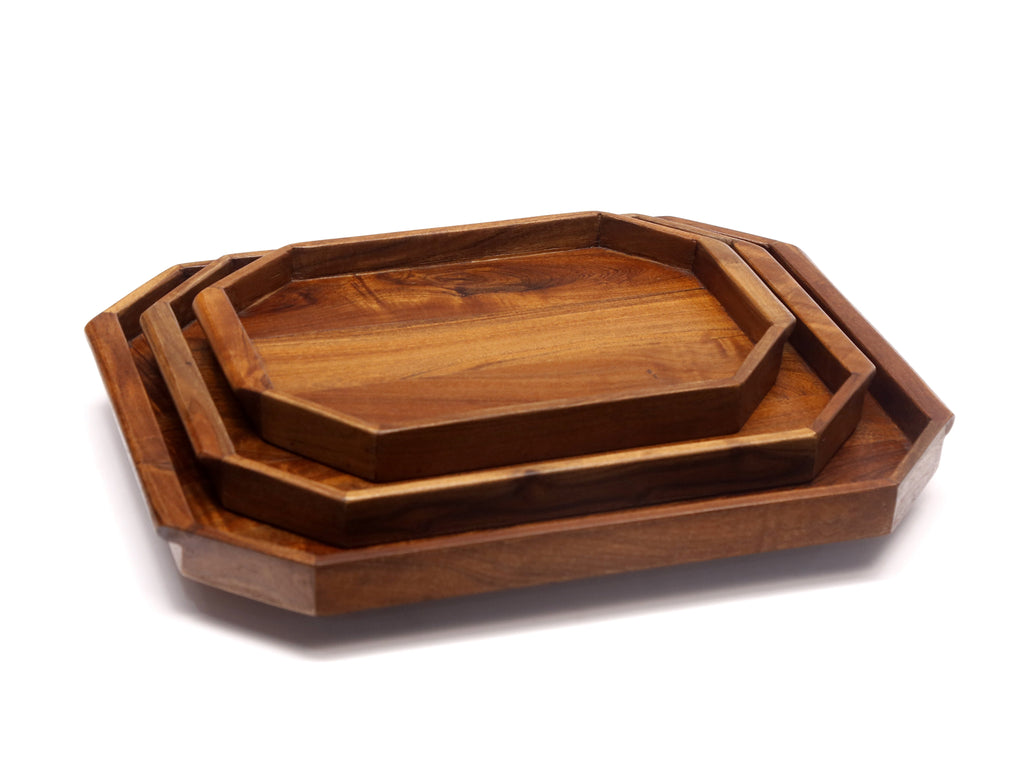Leona Folding Corner Serving Tray — Set of 3 — view 1