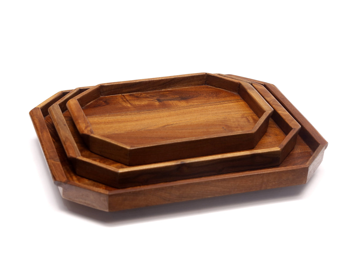 Leona Folding Corner Serving Tray — Set of 3 — view 1