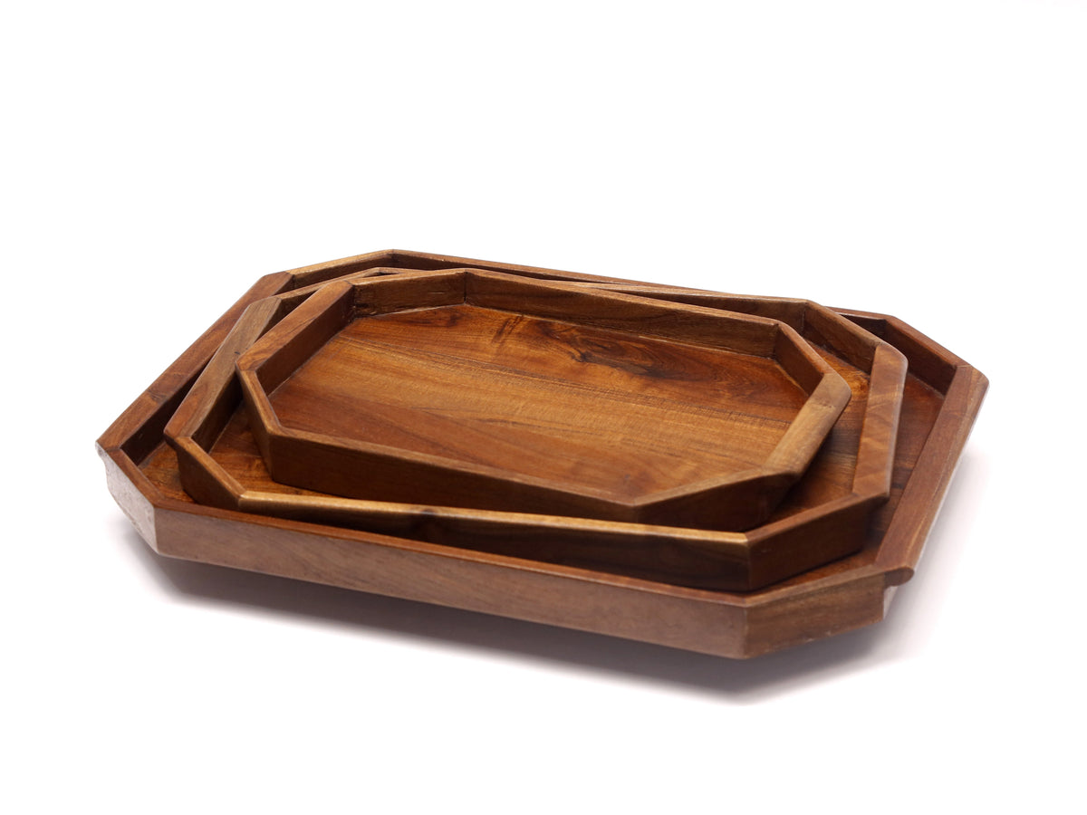 Leona Folding Corner Serving Tray — Set of 3 — view 6