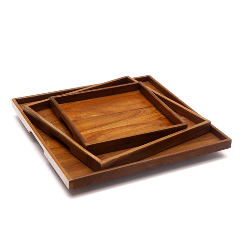 Bellamy Solid Wood Serving Tray — Set of 3 — view 2