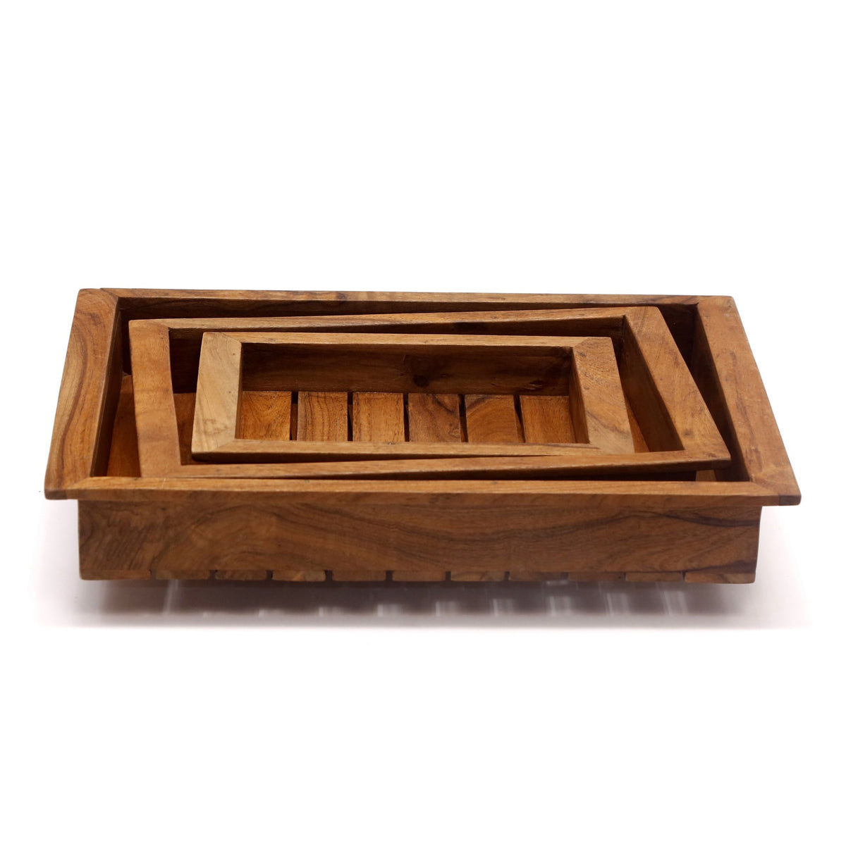 Ivy Solid Wood Serving Tray — Set of 3 — view 3