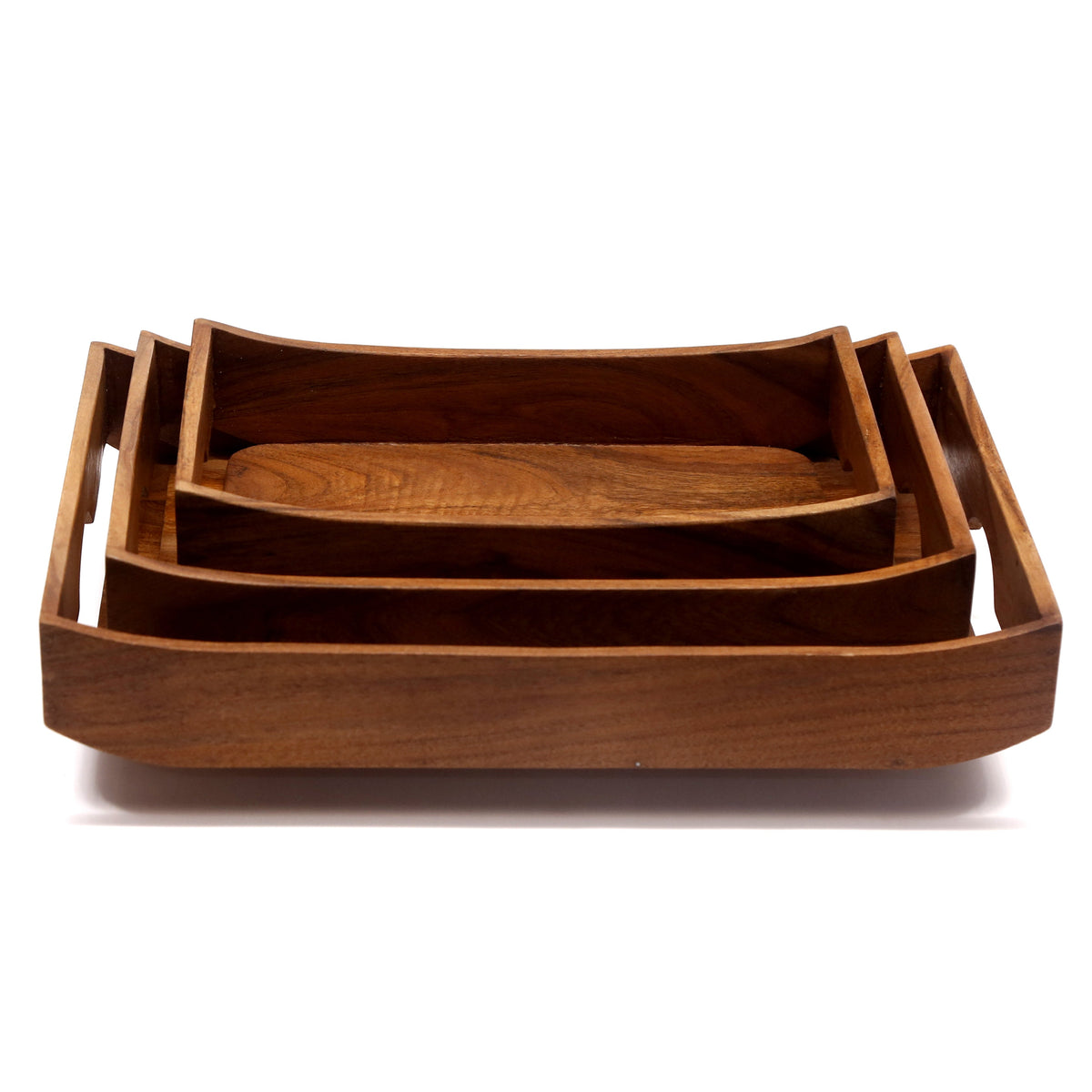 Maeve Rectangular Curved Serving Tray — Set of 3 — view 1