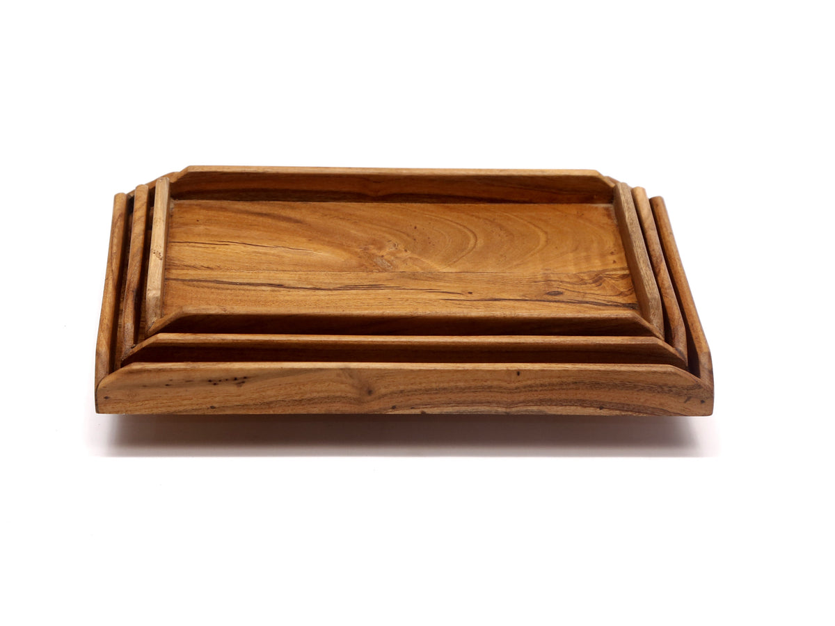 Aveline Solid Wood Serving Tray — Set of 3 — view 3