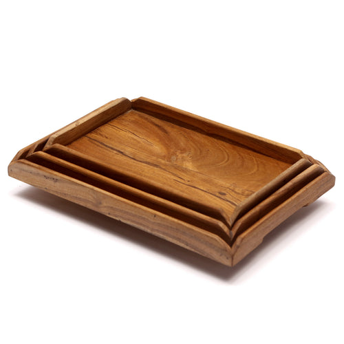 Aveline Solid Wood Serving Tray — Set of 3 — view 1