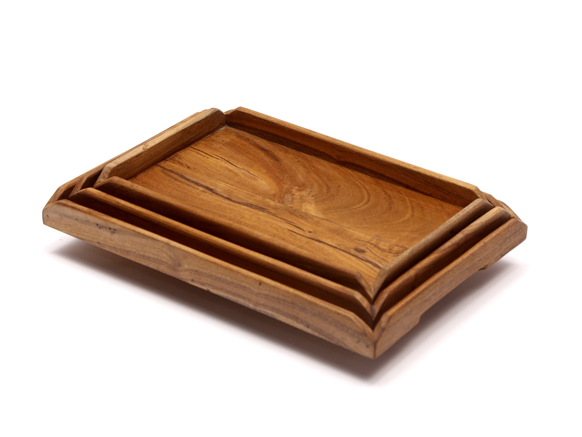 Aveline Solid Wood Serving Tray — Set of 3 — view 7