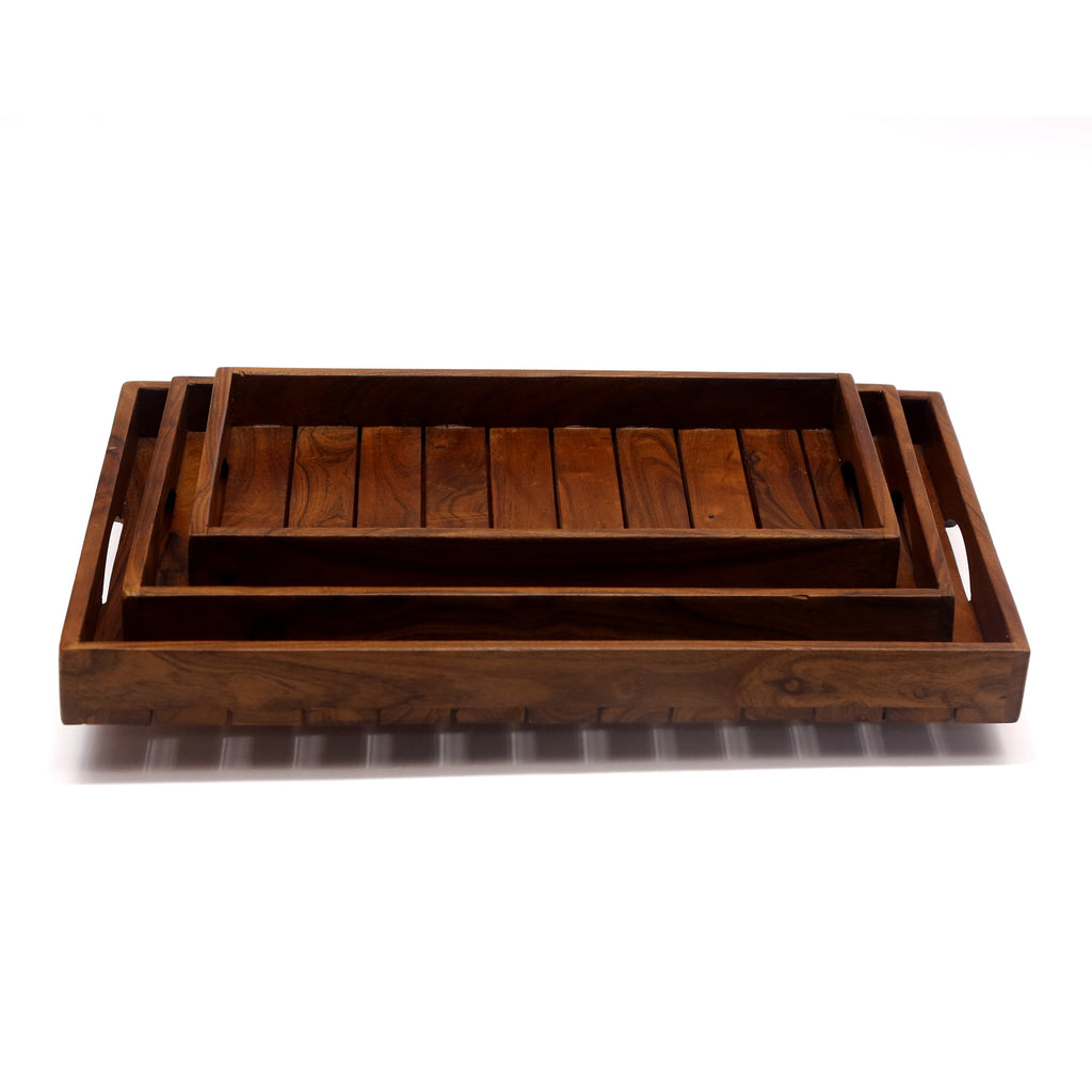 Nell Slatted Square Serving Tray — view 2