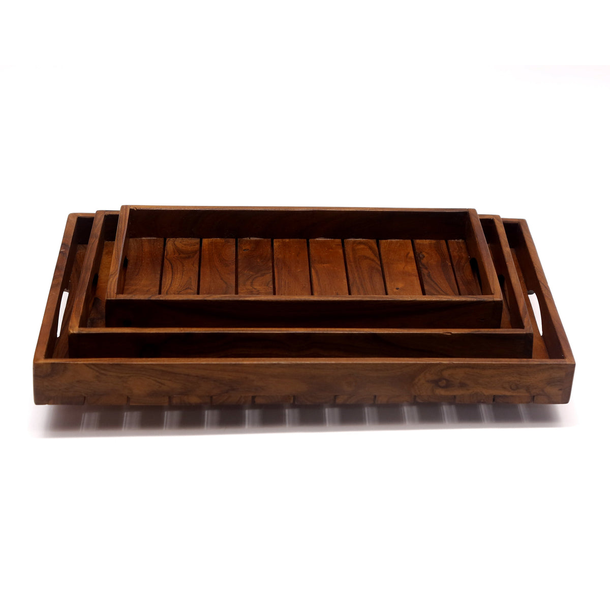 Nell Slatted Square Serving Tray — view 2