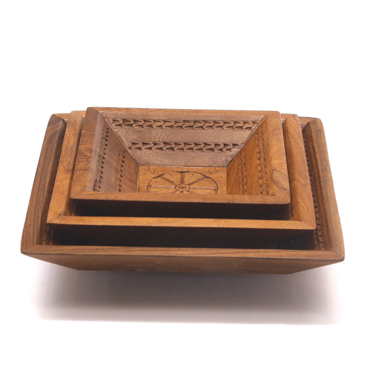 Liora Carved Rustic Serving Tray — view 1