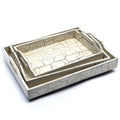 Flora Distressed White Serving Tray — view 1