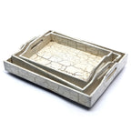 Flora Distressed White Serving Tray — view 2