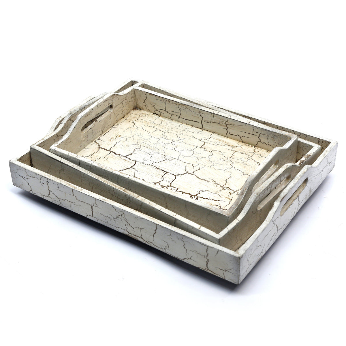 Flora Distressed White Serving Tray — view 2
