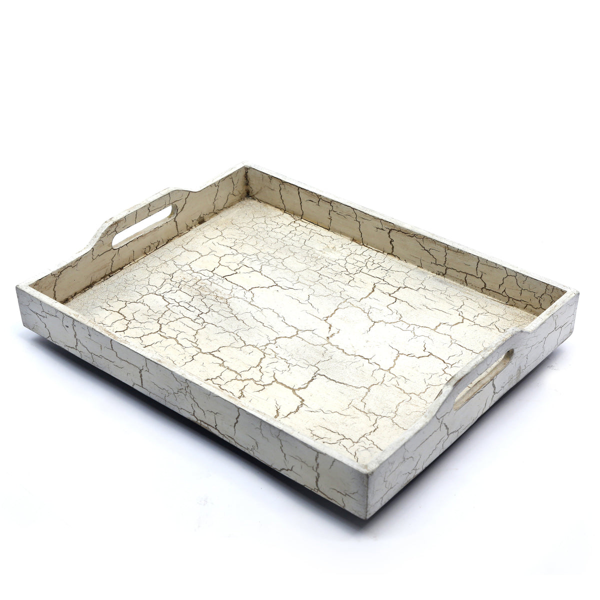 Flora Distressed White Serving Tray — view 3