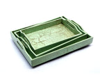Gaia Distressed Green Serving Tray — view 1