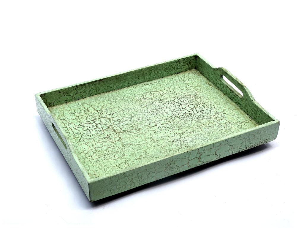 Gaia Distressed Green Serving Tray — view 2