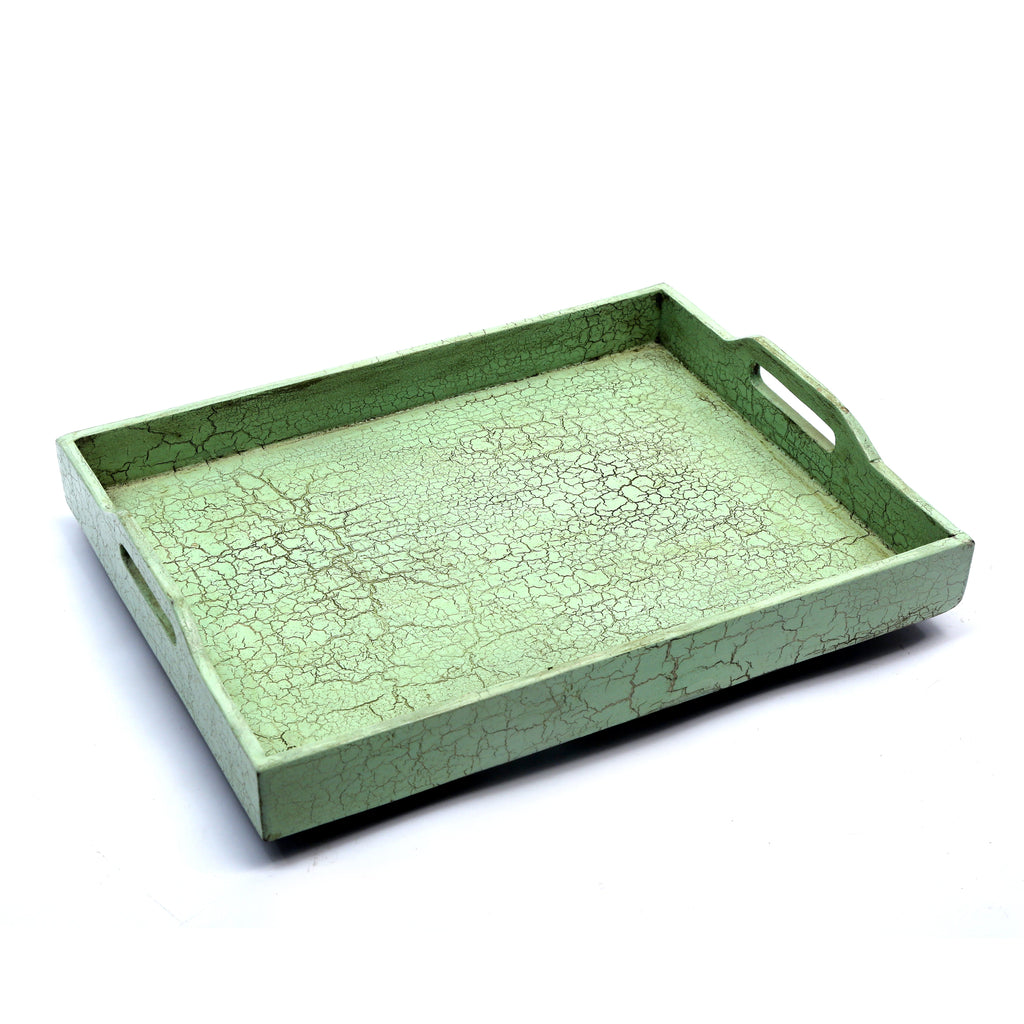 Gaia Distressed Green Serving Tray — view 7