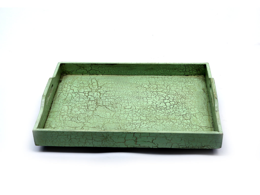 Gaia Distressed Green Serving Tray — view 3