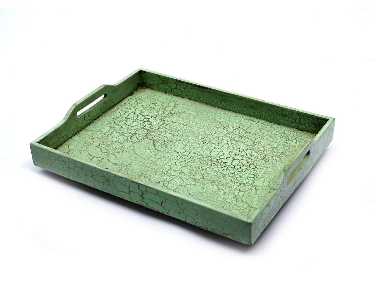 Gaia Distressed Green Serving Tray — view 4