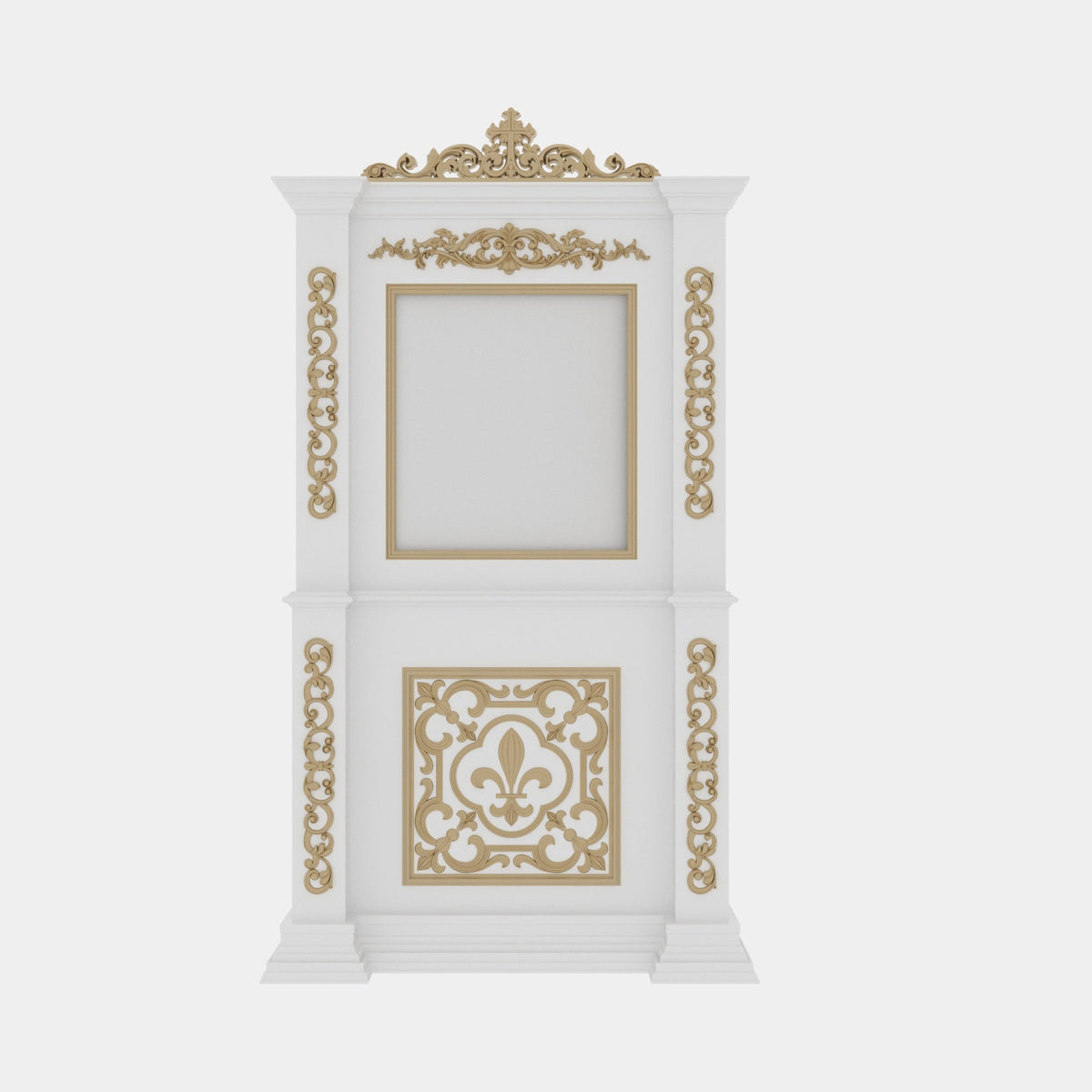 Briar Carved White Engineered Wood Altar — view 3