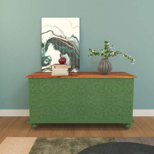 Aveline Floral Carved Storage Chest — view 1