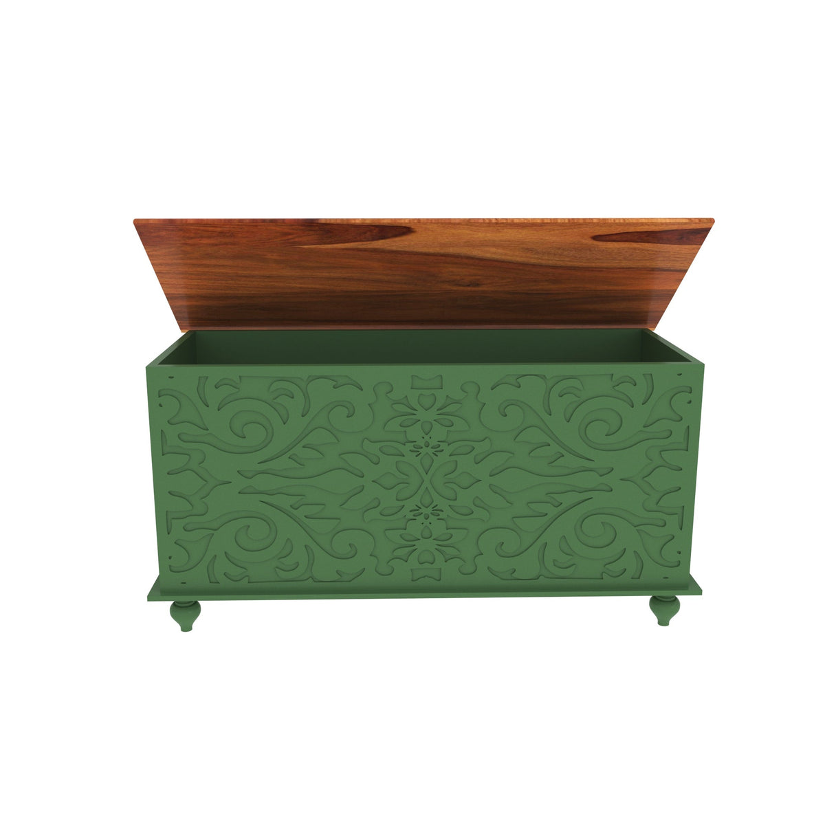 Aveline Floral Carved Storage Chest — view 4
