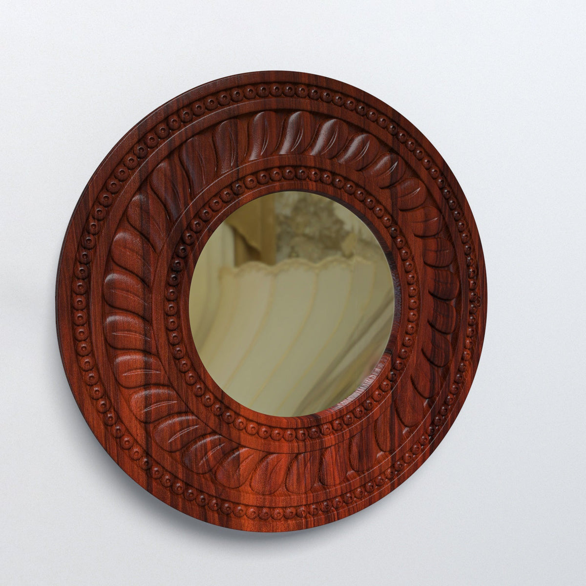 Selene Carved Round Wall Mirror — view 2