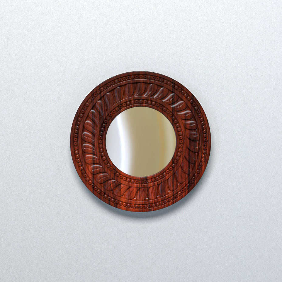 Selene Carved Round Wall Mirror — view 1
