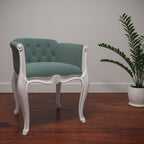Elodie Upholstered White Armchair — view 1