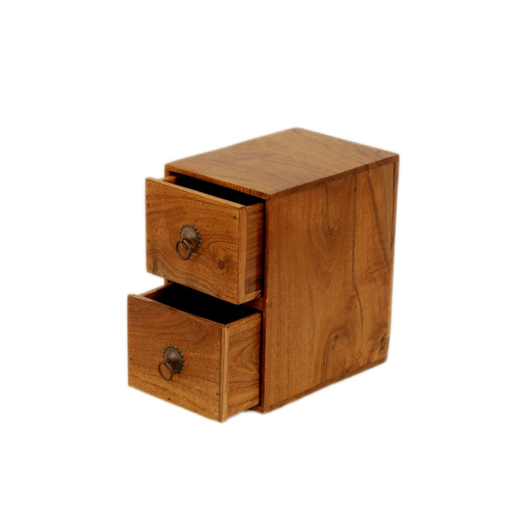 Solid Wood 2-Drawer Set with Holder Desk Organizer