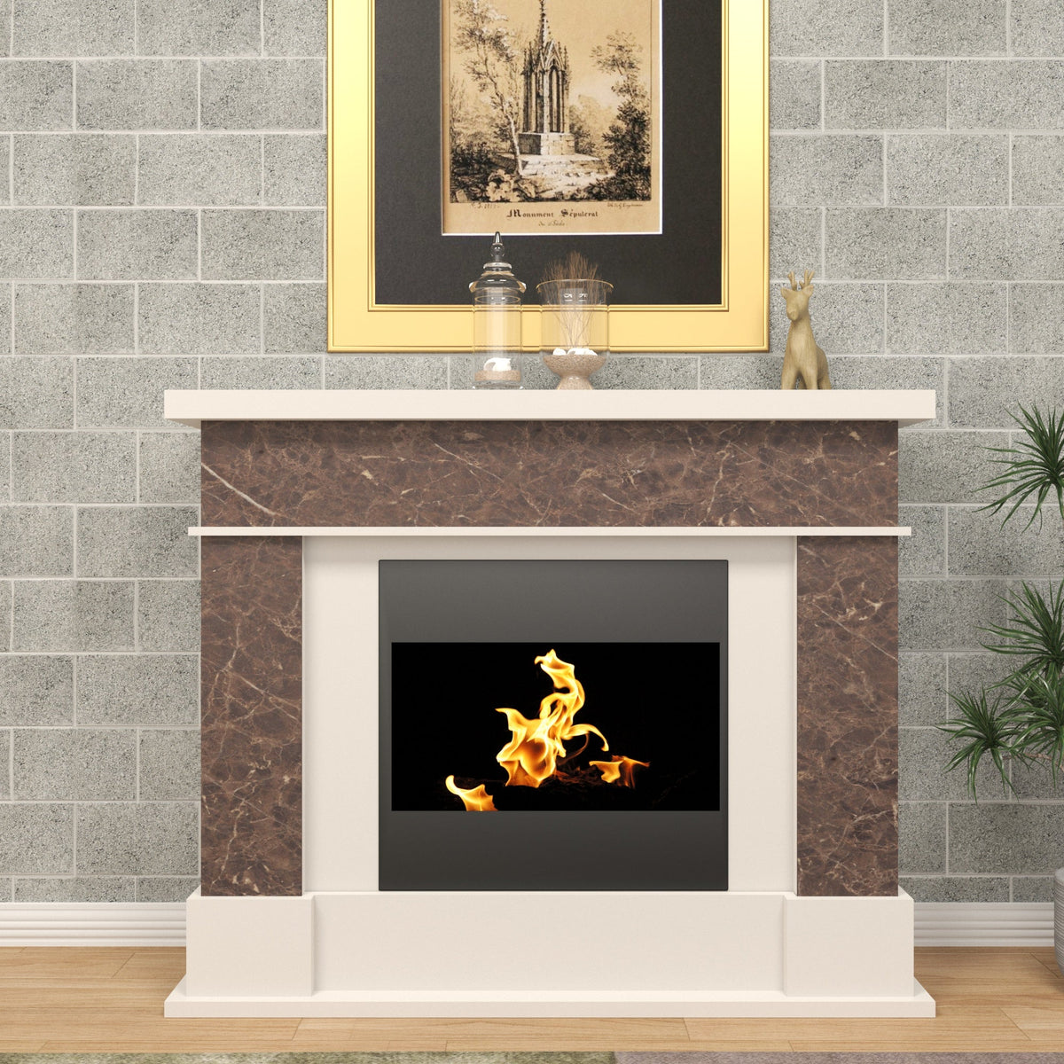Cora White Engineered Wood Fireplace Mantel — view 1
