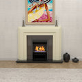 Calla Black Cream Engineered Wood Fireplace Mantel — view 1