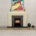 Calla Black Cream Engineered Wood Fireplace Mantel — view 1