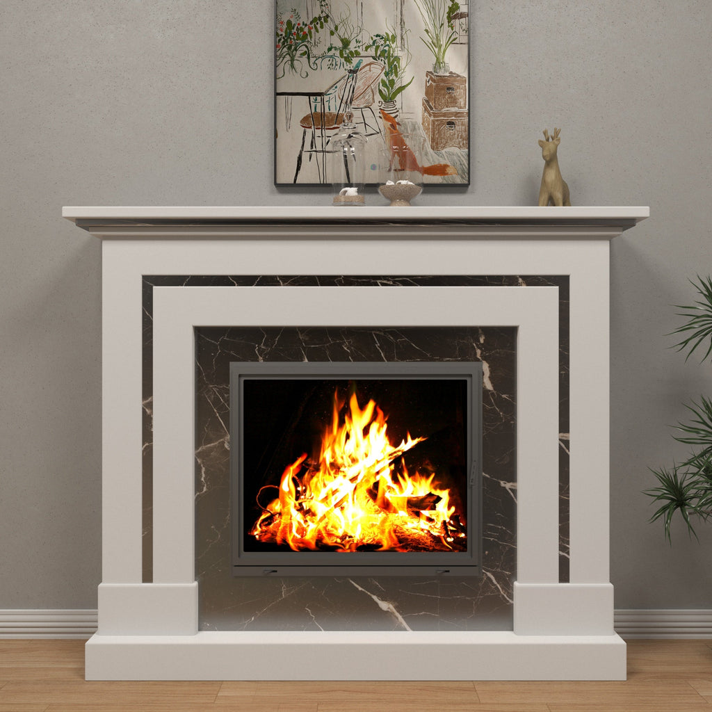 Delphine White Engineered Wood Fireplace Mantel — view 1