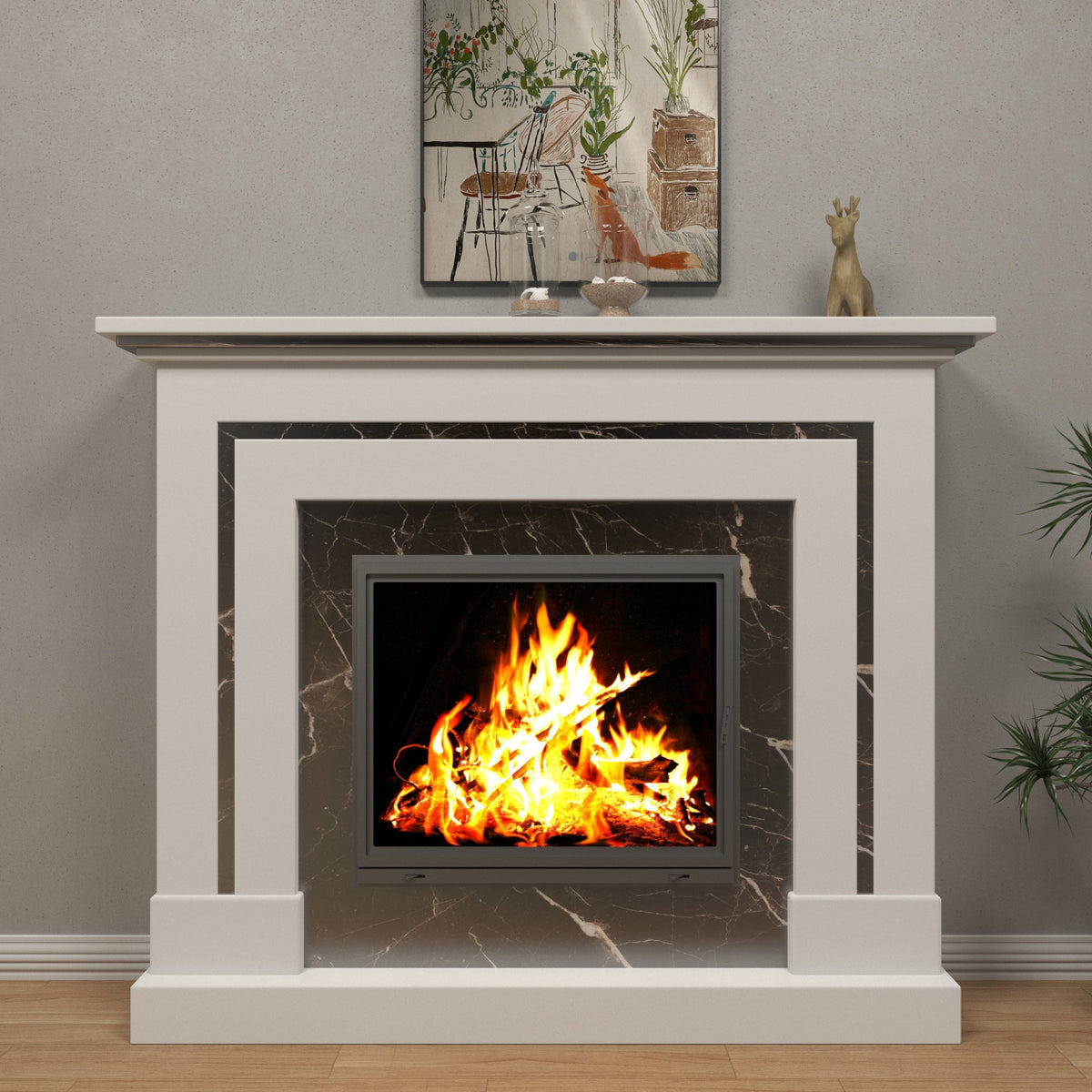 Delphine White Engineered Wood Fireplace Mantel — view 1