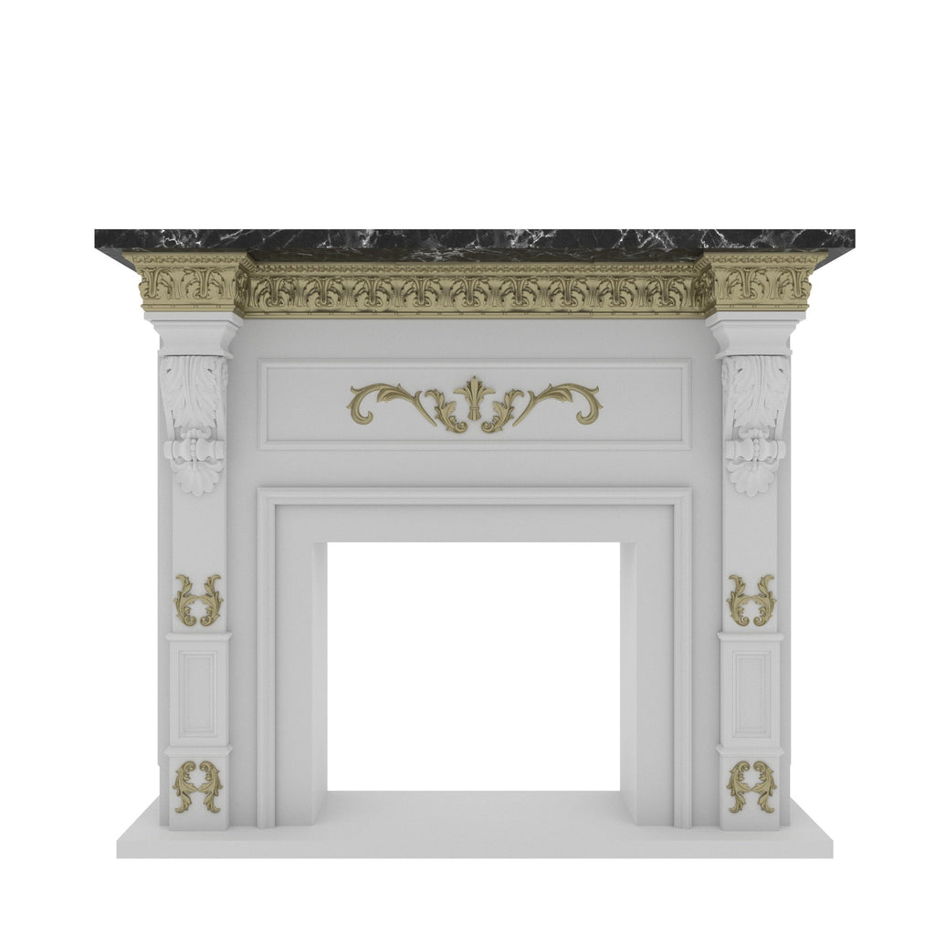 Estelle Carved Engineered Wood Fireplace Mantel — view 2