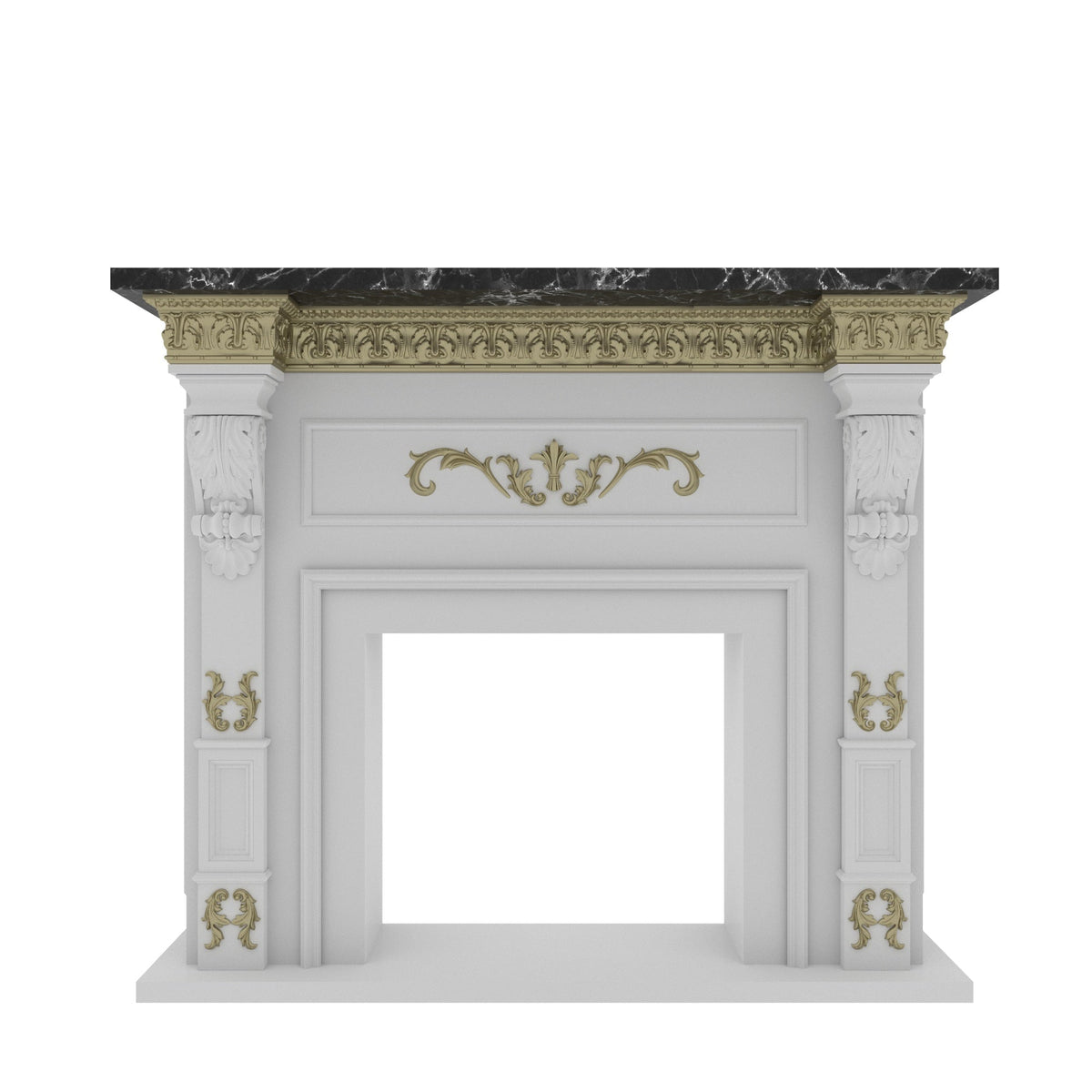 Estelle Carved Engineered Wood Fireplace Mantel — view 2
