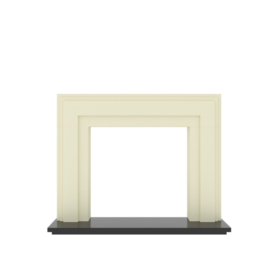 Calla Black Cream Engineered Wood Fireplace Mantel — view 2
