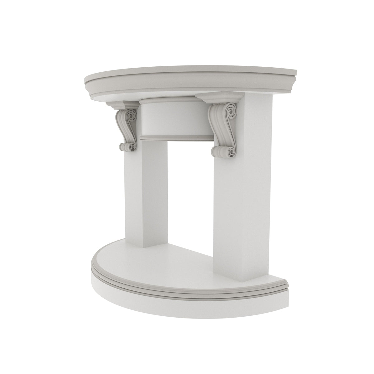 Elara Scroll Round Engineered Wood Fireplace Mantel — view 3