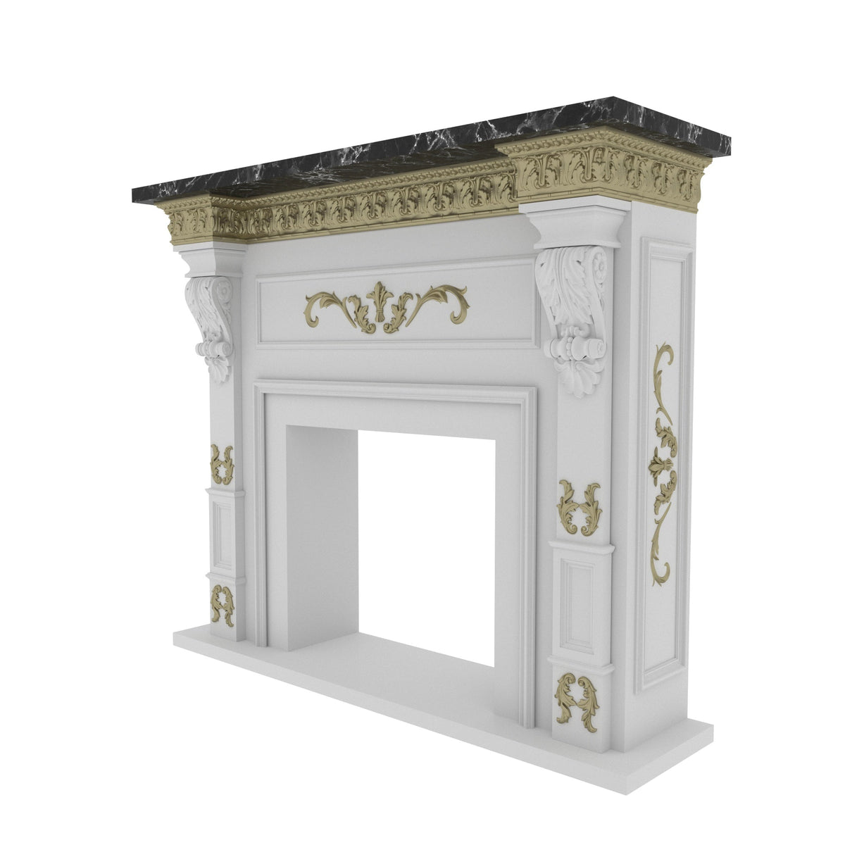 Estelle Carved Engineered Wood Fireplace Mantel — view 3