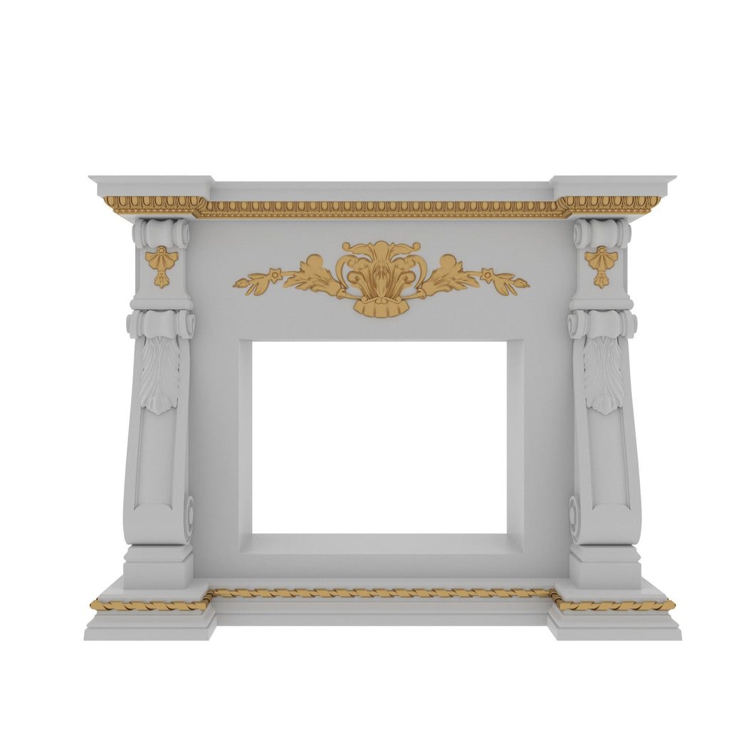 Celine Baroque Leaf Engineered Wood Fireplace Mantel — view 3