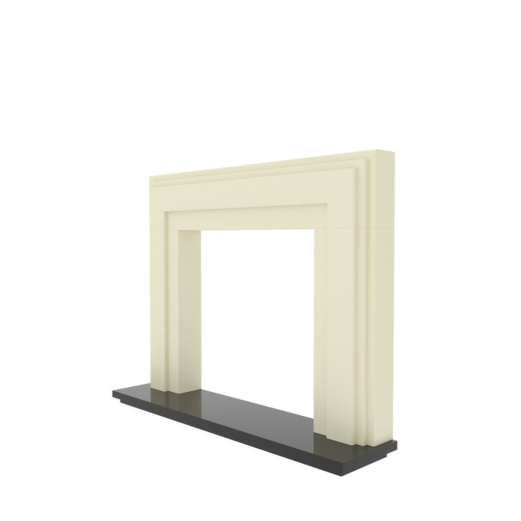 Calla Black Cream Engineered Wood Fireplace Mantel — view 3