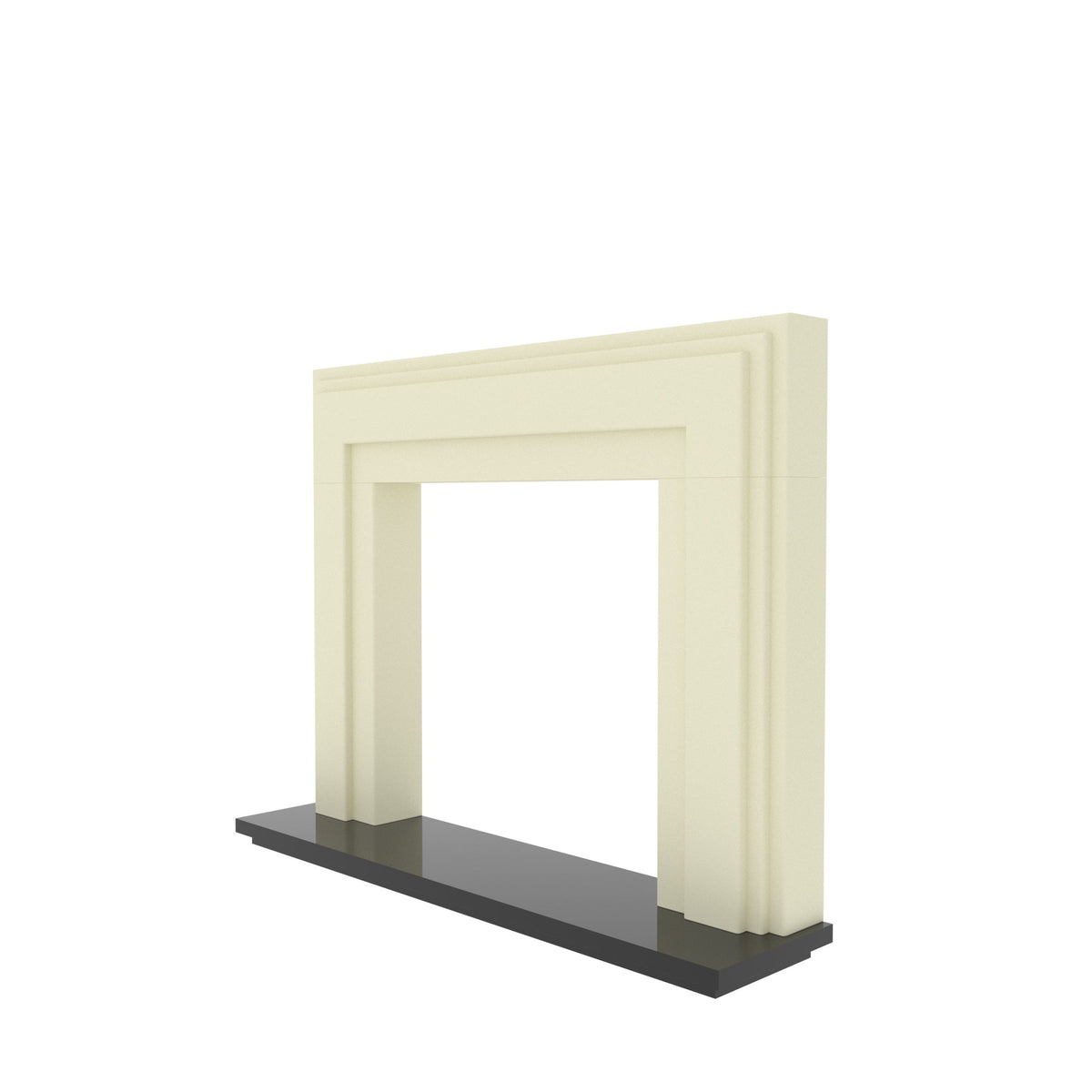 Calla Black Cream Engineered Wood Fireplace Mantel — view 3