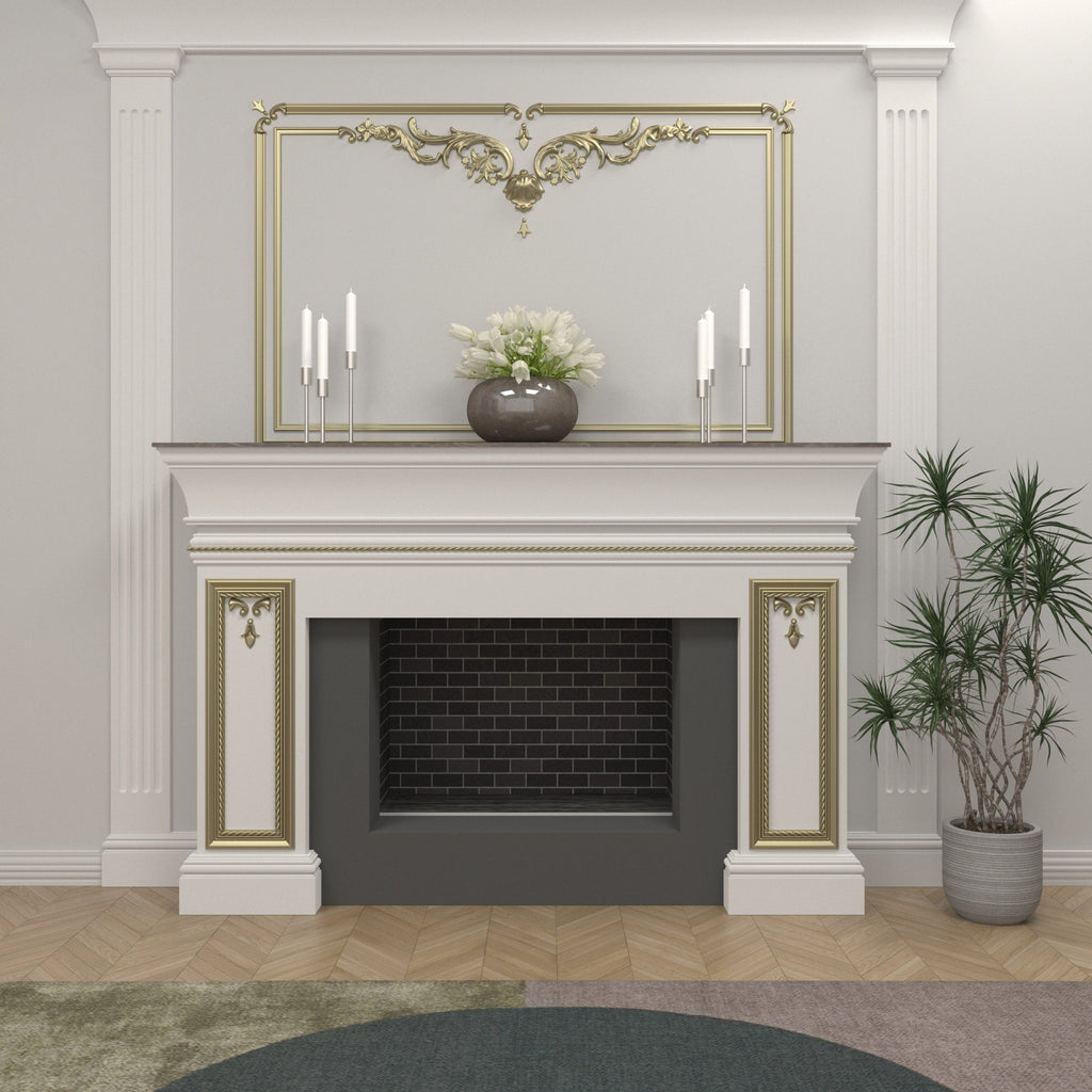 Emery Gold Engineered Wood Fireplace Mantel — view 1